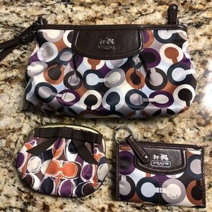 Coach Wristlet with accessories
